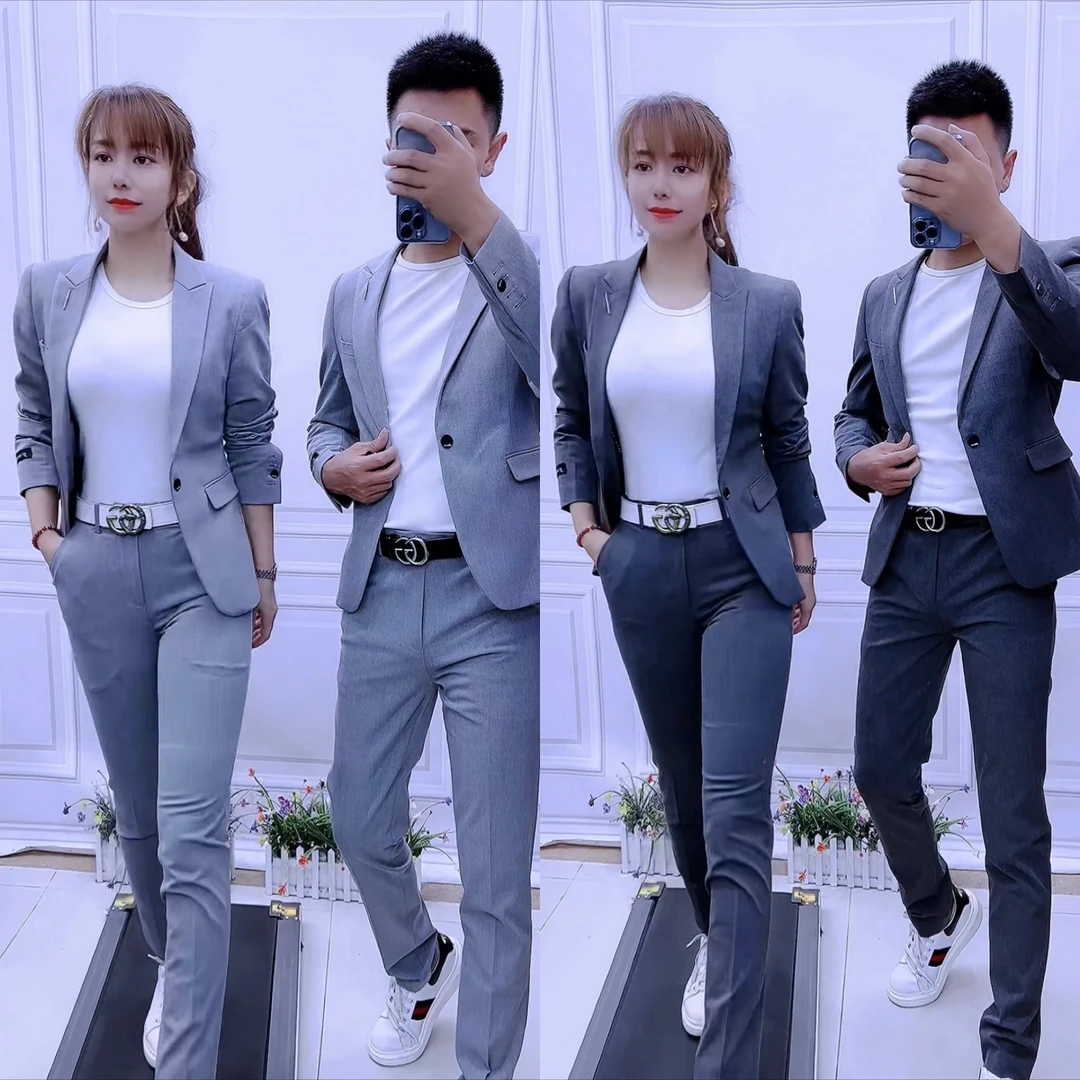 潮流英伦风气质修身休闲西服套装职业G56A正装秋季春秋小西装时尚