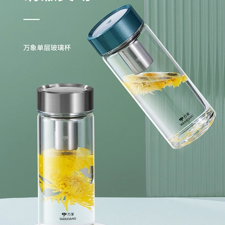 万象单层玻璃杯小巧便携男士商务泡茶杯直身杯办公室大容量U147