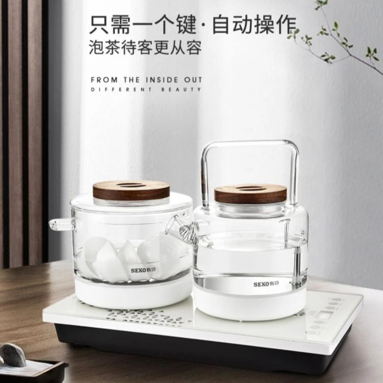 新功 W6底部全自动上水电热水壶家用煮茶器玻璃烧水壶电茶炉家用