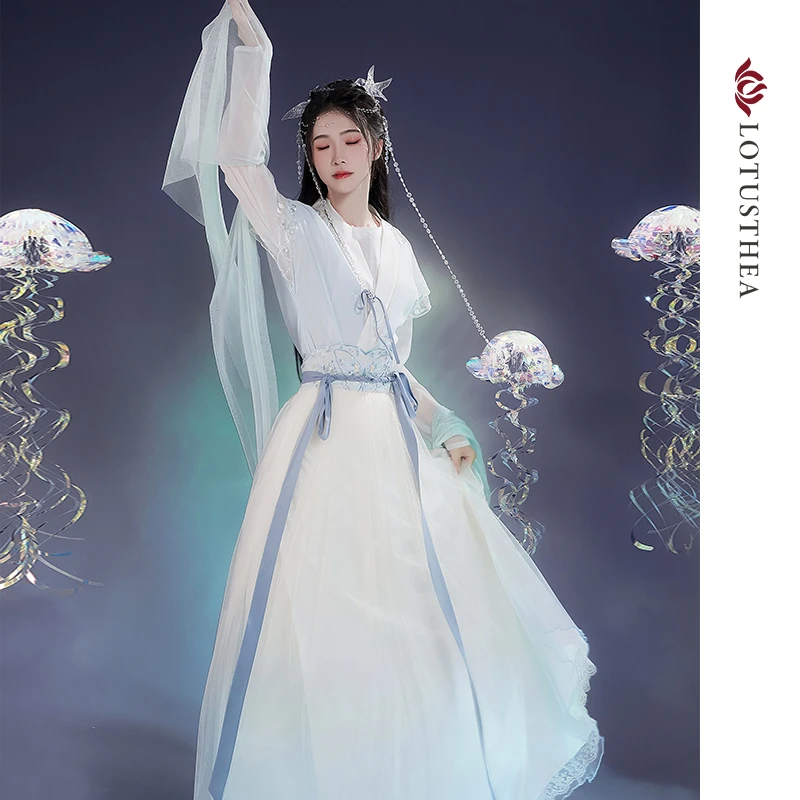 汉尚华莲嫣然若夕原创汉服唐制中国风齐腰褶裙春夏