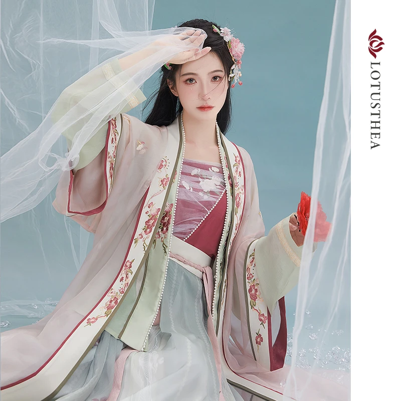 【幽姿】汉尚华莲宋制对襟汉服原创中国风一片式改良春夏款女日常