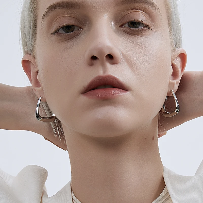 kitsh 铜合金耳饰 KH033不规则几何耳钉女欧美冷淡风简约线条耳环