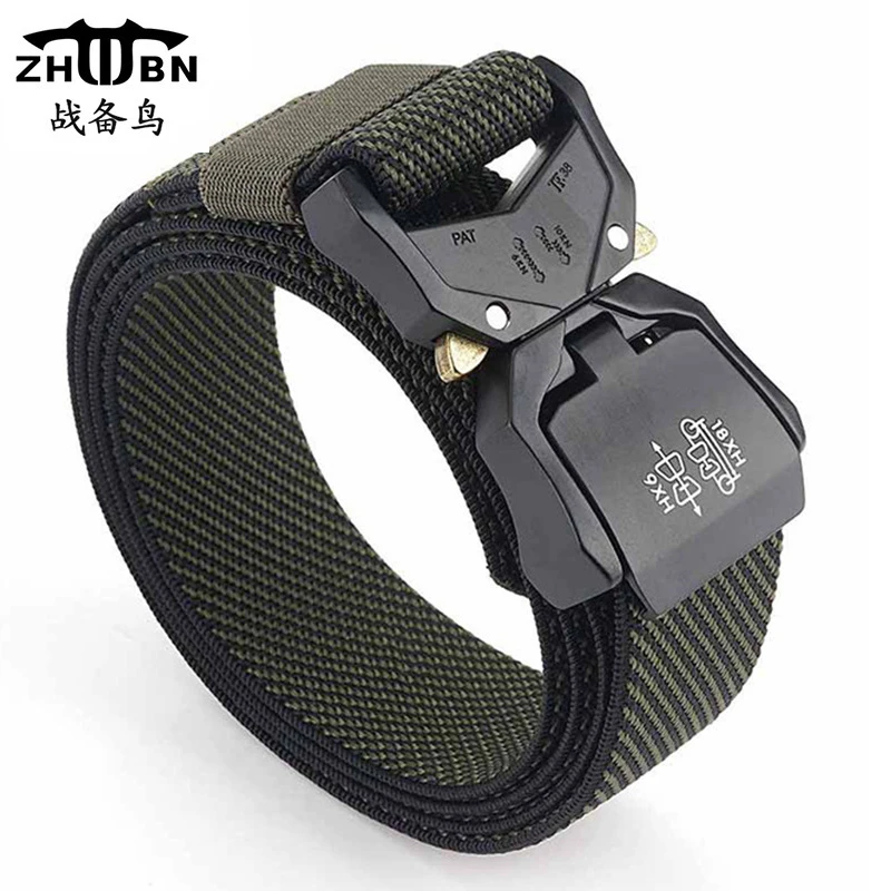 新款铝合金户外战术腰带男士松紧弹力皮带军迷工装裤带现货批发