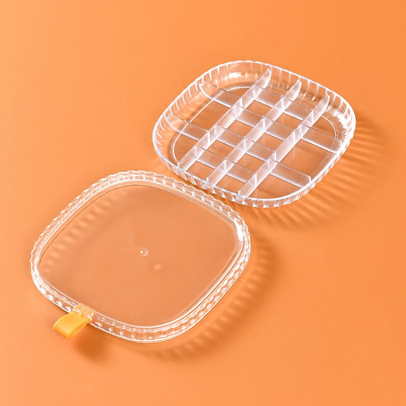 2个（新疆包邮）首饰收纳盒带分格饰品防尘带盖耳钉戒指饰品盒子