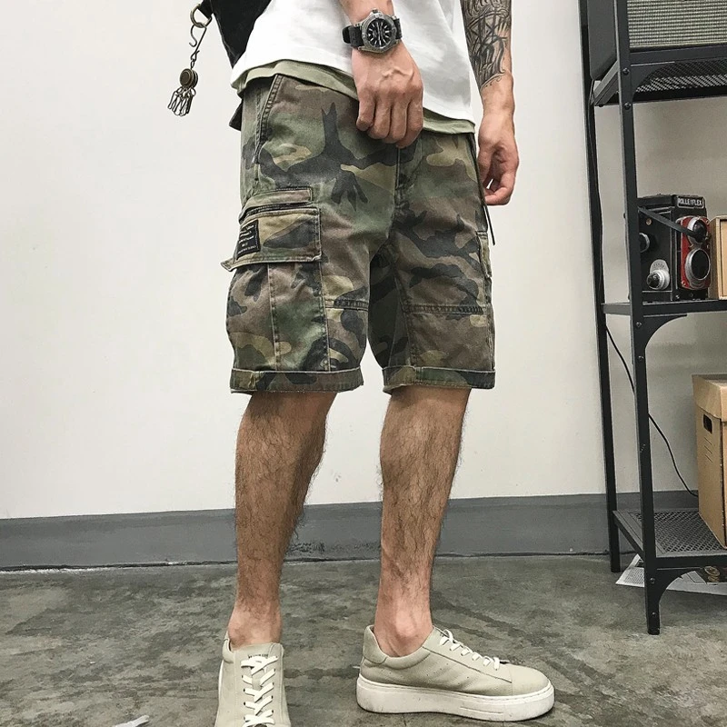 徐太浪美式工装迷彩短裤男夏季潮牌宽松休闲裤多口袋宽松直筒裤子
