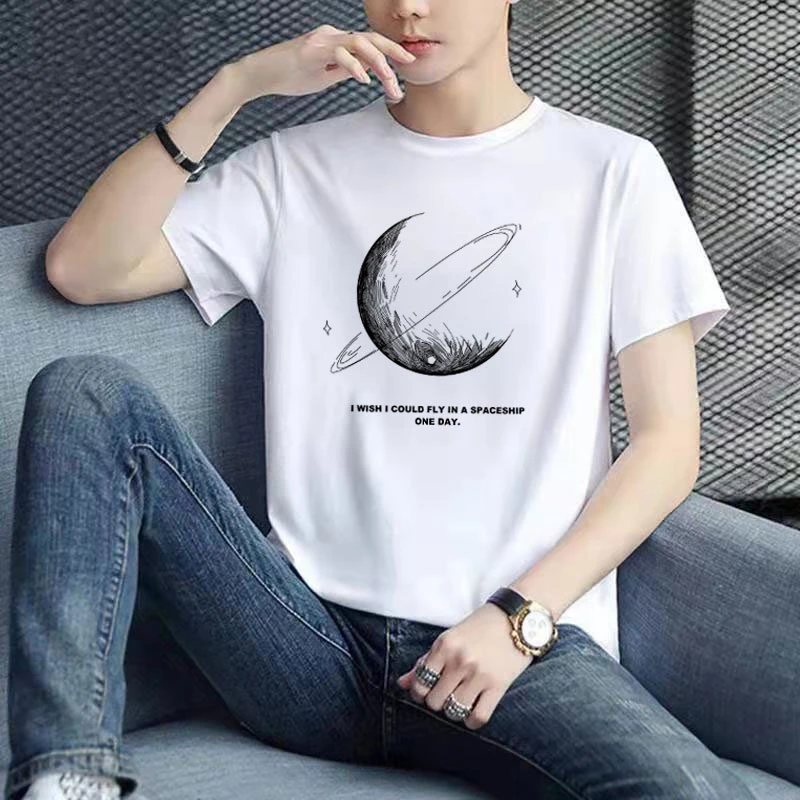 夏季男士纯棉短袖T恤男休闲运动宽松大码正肩百搭短袖T恤男半袖