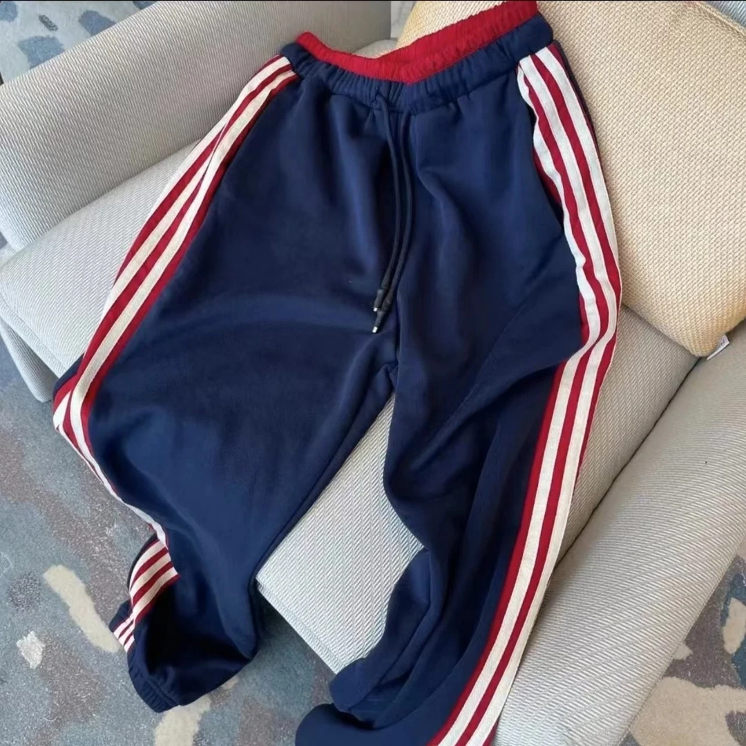 JL 【欧货撞边】条纹运动休闲卫裤