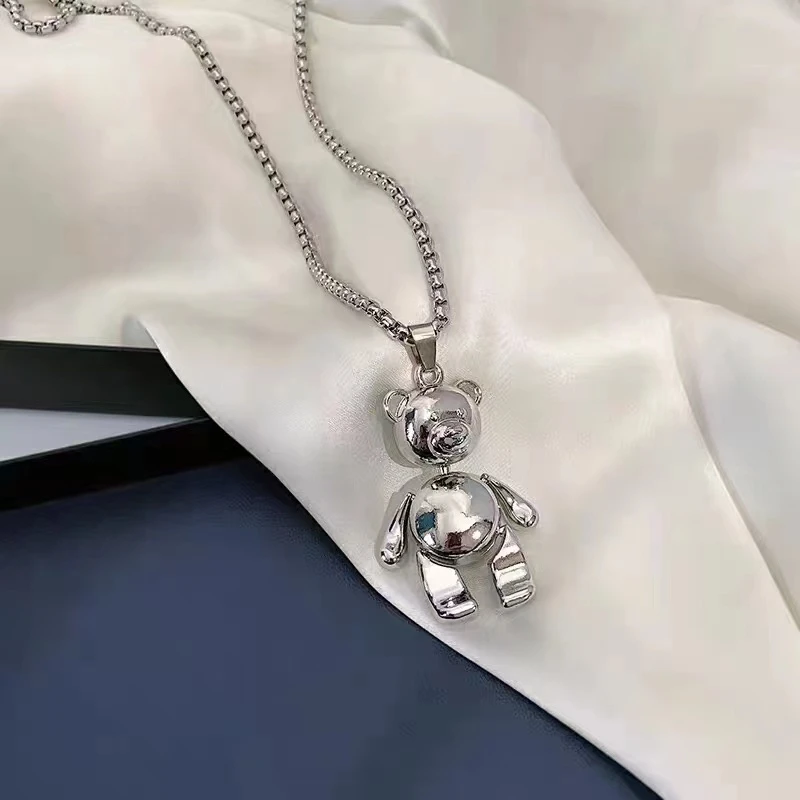 钛钢项链 可爱钛钢小熊项链
