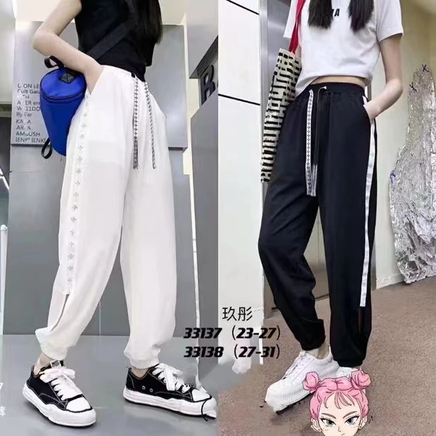 组合大中小童夏装 秋款T恤裤子裙子套装卫裤束脚薄款百搭简约时尚