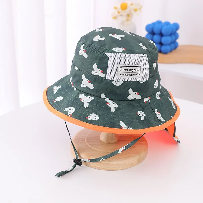 儿童夏季速干防水护颈渔夫帽 原单 头圈50 5岁内