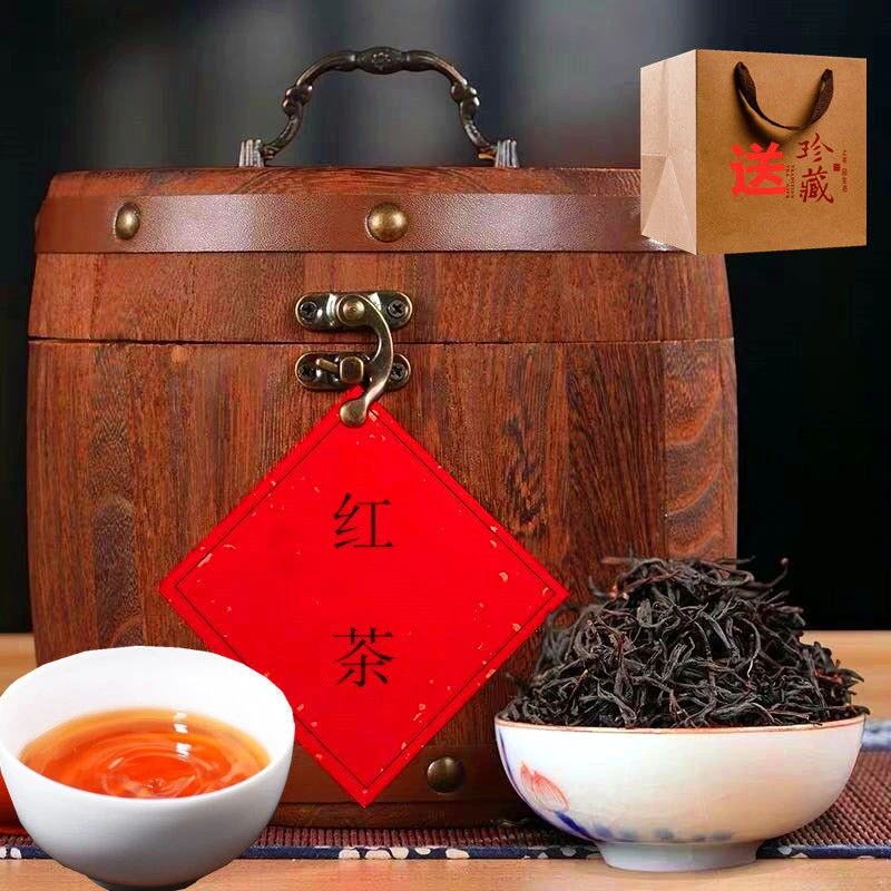 云南凤庆滇红茶叶浓香型红茶铁观音茉莉花茶绿茶木桶礼盒装500g