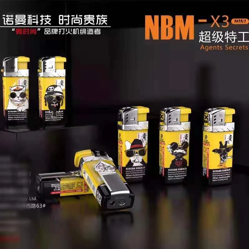 正品男生贵族X3迷你防风打火机卡烟盒可充气高档防爆一次性