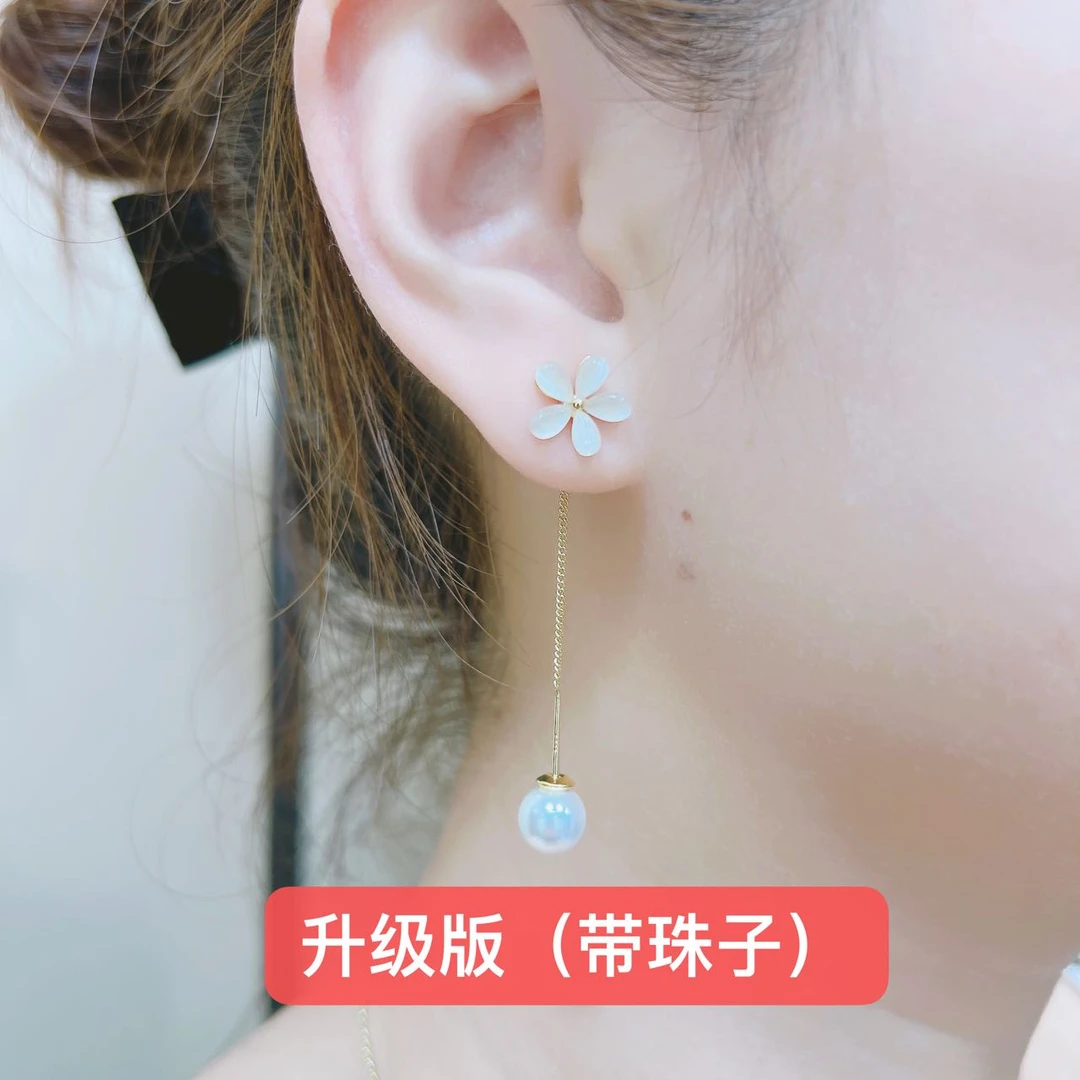 舒啸 铜合金玻璃耳饰 舒啸饰品温柔气质小花耳线时尚百搭款耳线9