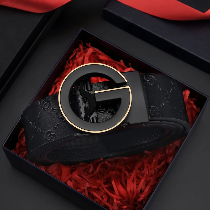 GOLF/高尔夫时尚轻奢男士腰带自动扣裤腰带商务腰带礼盒装皮带男