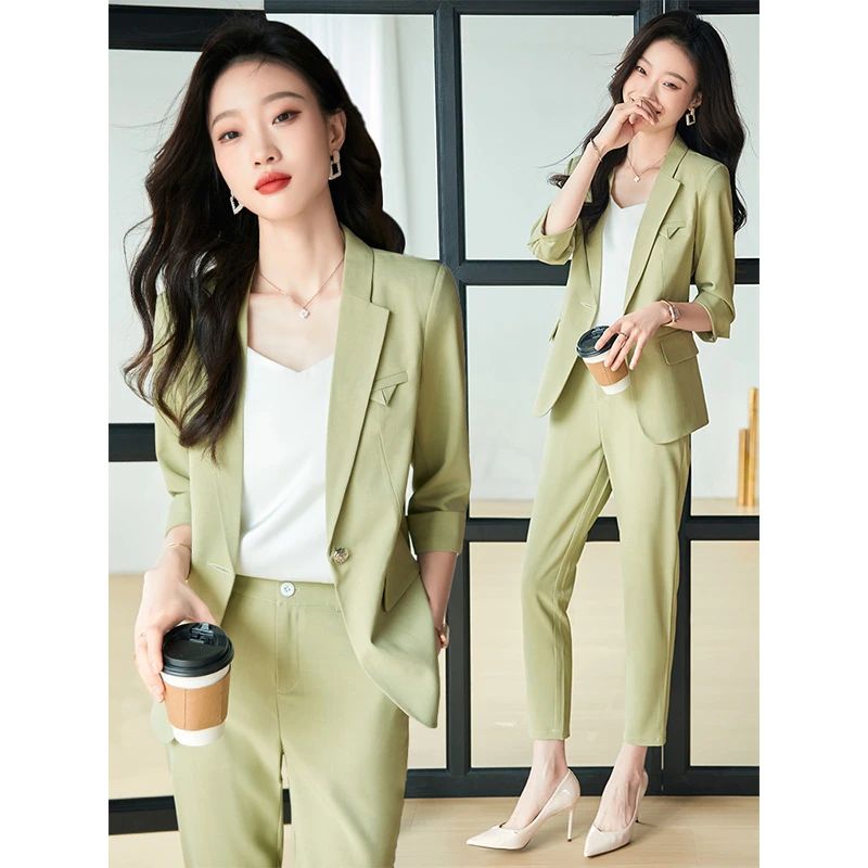 6813西装外套女夏季薄款休闲小个子气质职业装套装工作服正装西服