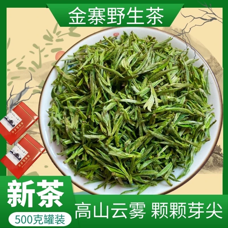 金寨野生茶2025新茶绿茶安徽茶叶明前芽茶高山云雾礼盒装500g黄芽