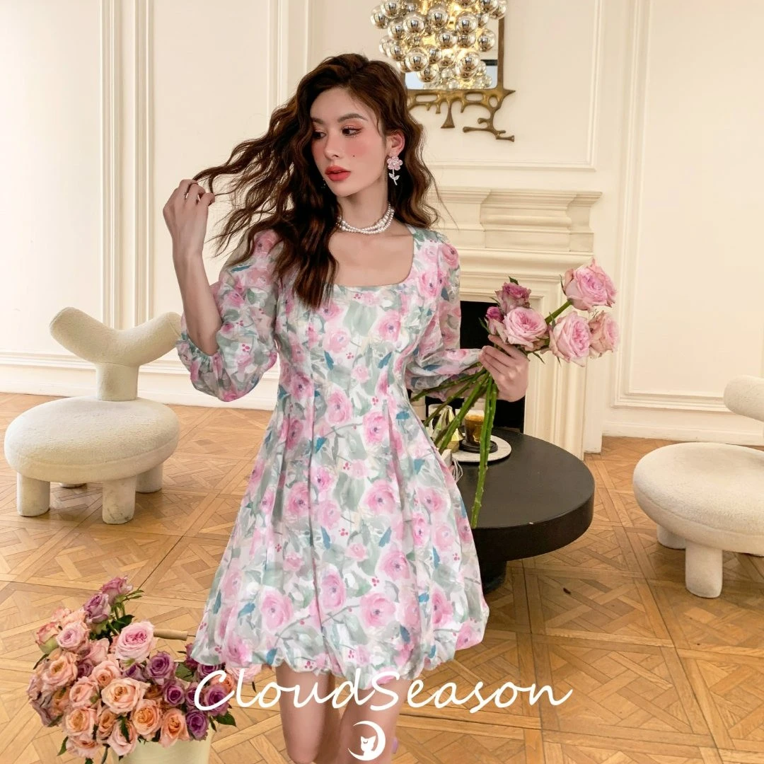 Cloud season方圆领花苞裙CQZ22156