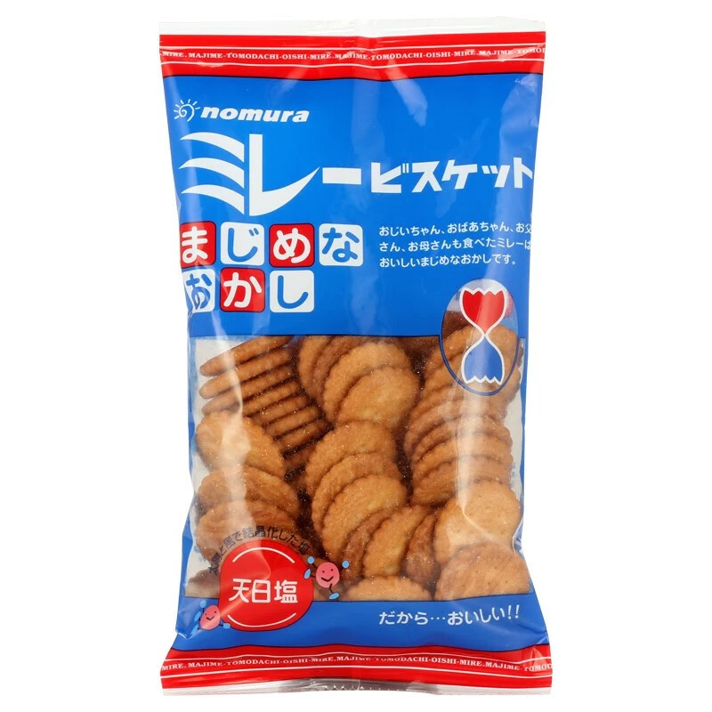 日本进口野村米勒咸味饼干120g酥脆美味传统小圆饼零食下午茶
