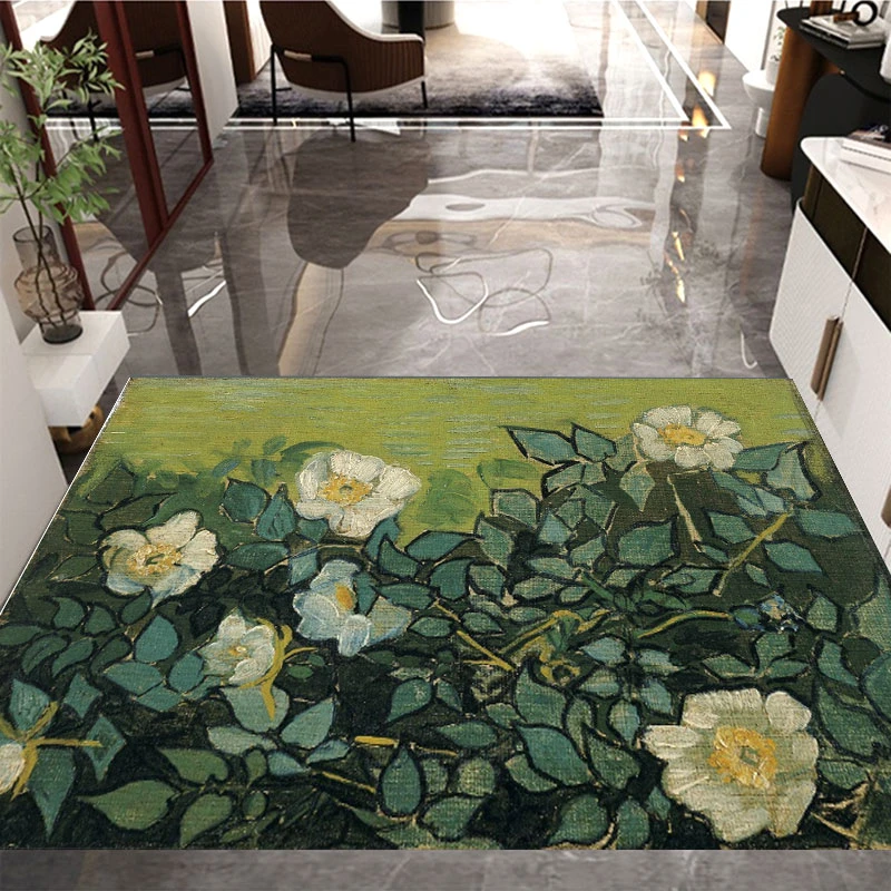 美式油画入户门地垫吸水防滑脚垫卧室门口垫子进门地毯门垫可机洗