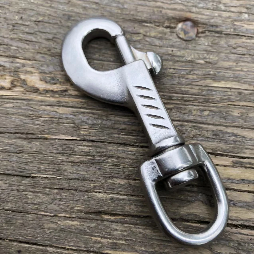 斜纹勾牵引带不锈钢钩子宠物牵引绳配件牵引挂钩狗绳头子304钢钩