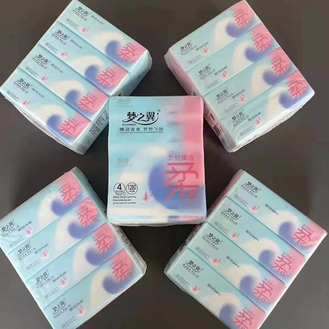 梦之翼 柔系列原生木浆制作可干湿两用抽纸卫生纸一箱20包