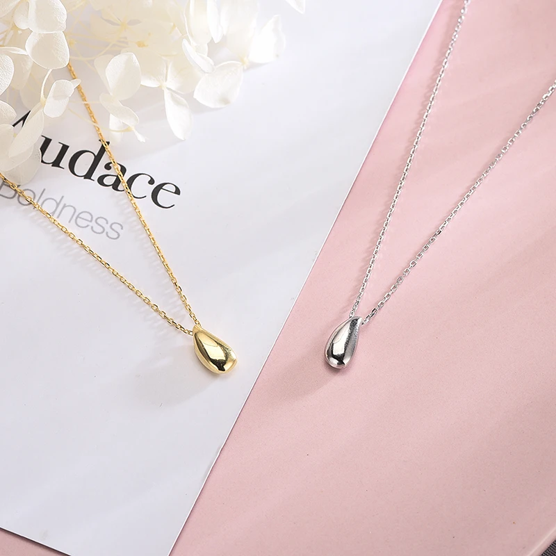 金美澳 吊坠925银 轻奢精灵的眼泪森系女学生小众水滴潮网红ins