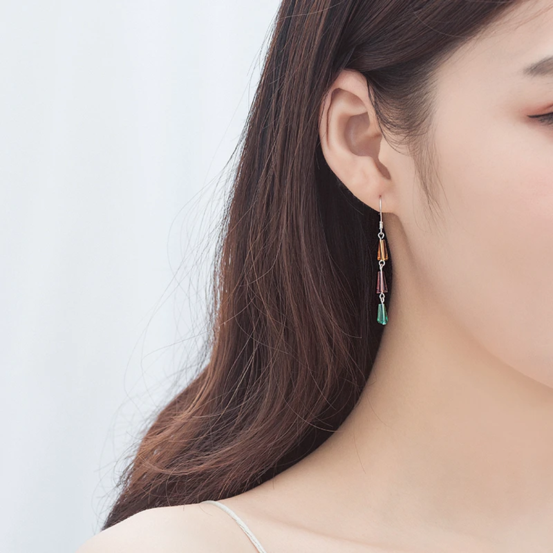 金美澳 925银硅胶耳饰 耳线短耳链淑女时尚耳钉高级感小众冷淡风