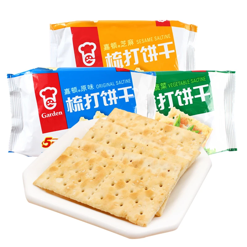 嘉顿苏打饼干105g咸味蔬菜芝麻梳打饼办公室小吃零食休闲食品
