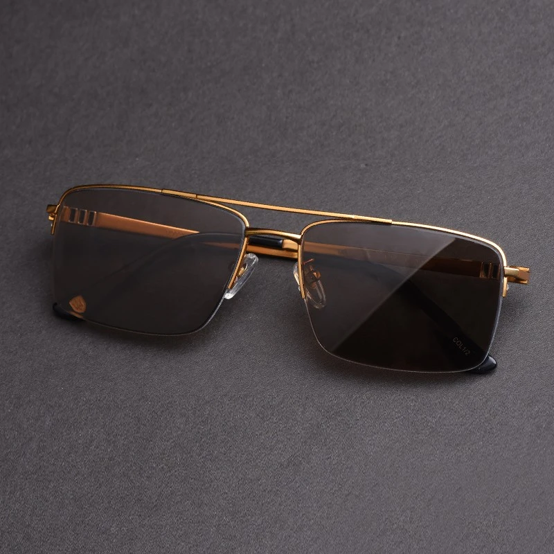 天然水晶眼镜高品质半框款式太阳镜清凉石头镜男士开车户外护目镜