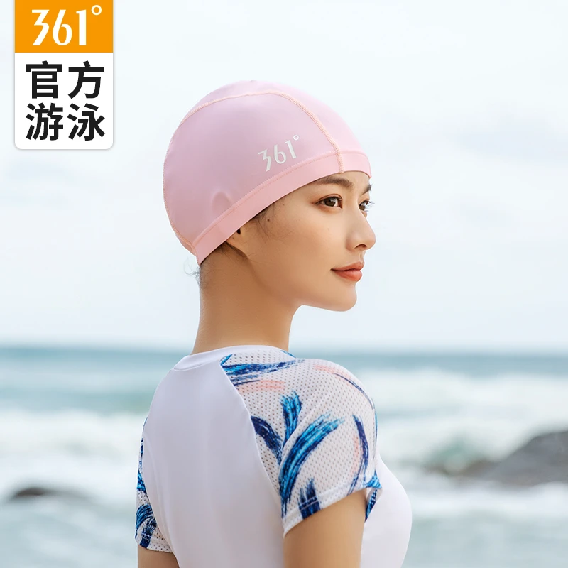 361°游泳帽女布料长发不勒头时尚男女成人款布帽加大码专业护耳