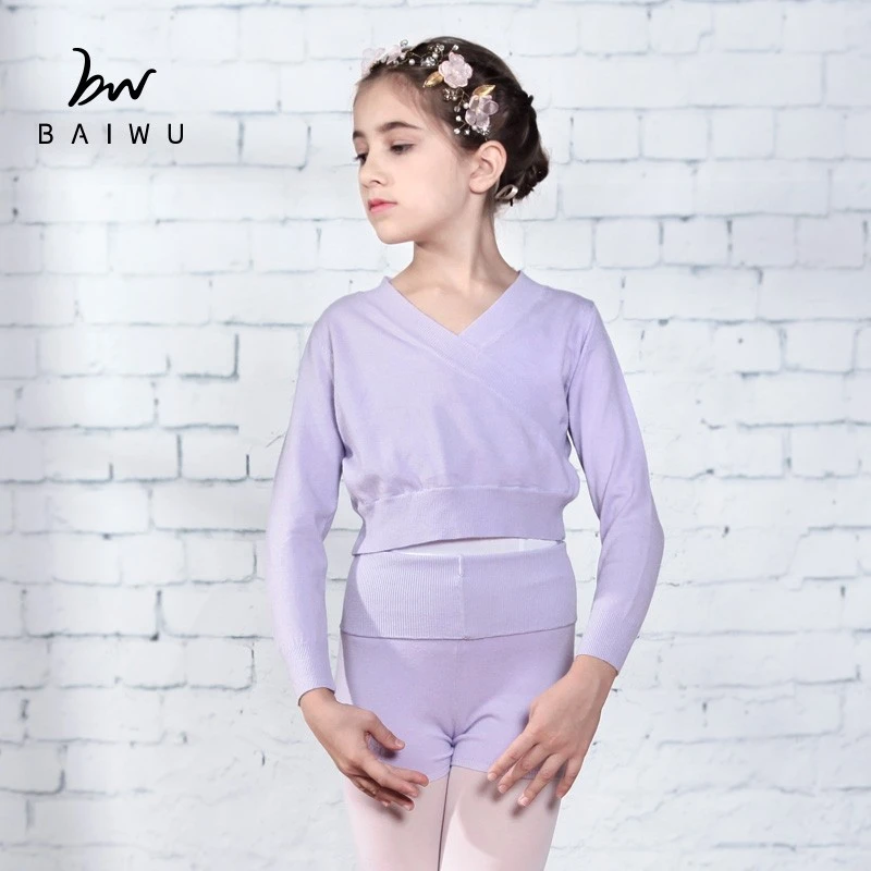 柏屋舞蹈毛衣儿童芭蕾舞服保暖针织上衣外套舞蹈练功服117246005