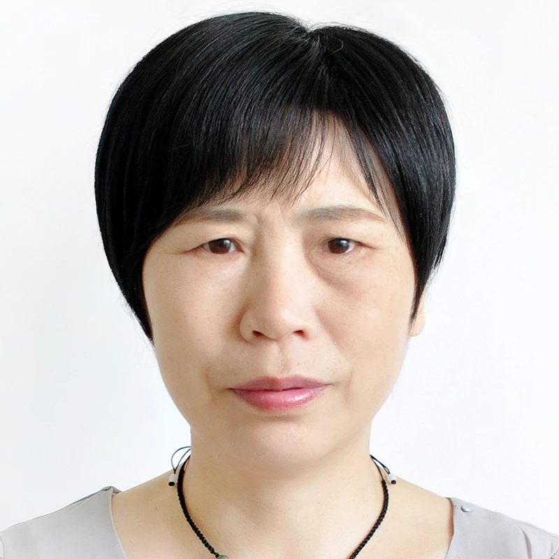 中老年假发女士黑色短发全真人发丝假发套50岁妈妈光头真发假头发