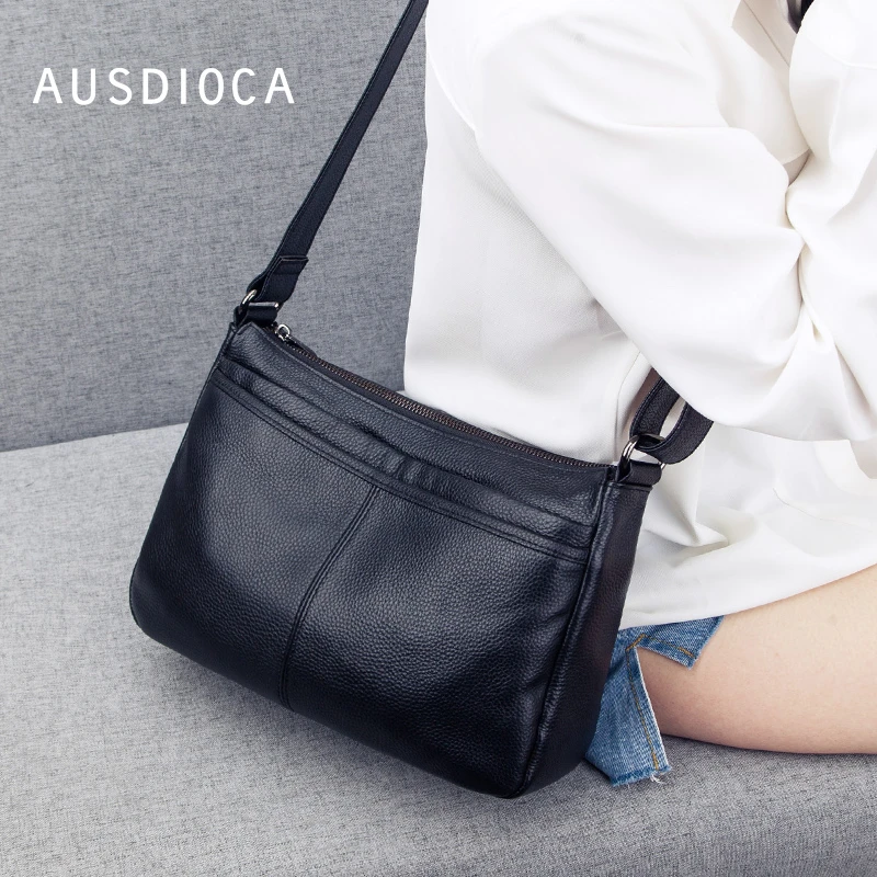AUSDIOCA/澳迪佳时尚大容量软皮多层中年妈妈包真皮单肩斜挎大包