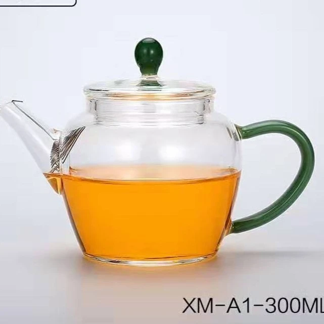 高档绿茶小玻璃壶耐高温煮茶壶泡茶壶带过滤迷你小壶个人手执茶壶