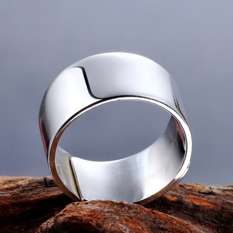 素裹银妆 足银戒指 999纯银戒指光面个性指环简约活口戒指女时尚