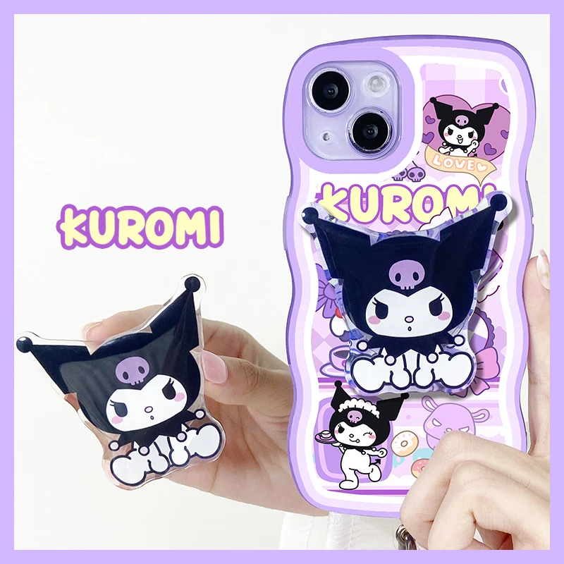 【透明波浪壳】紫色洛米手机壳透明适用苹果15防摔15带支架库洛米