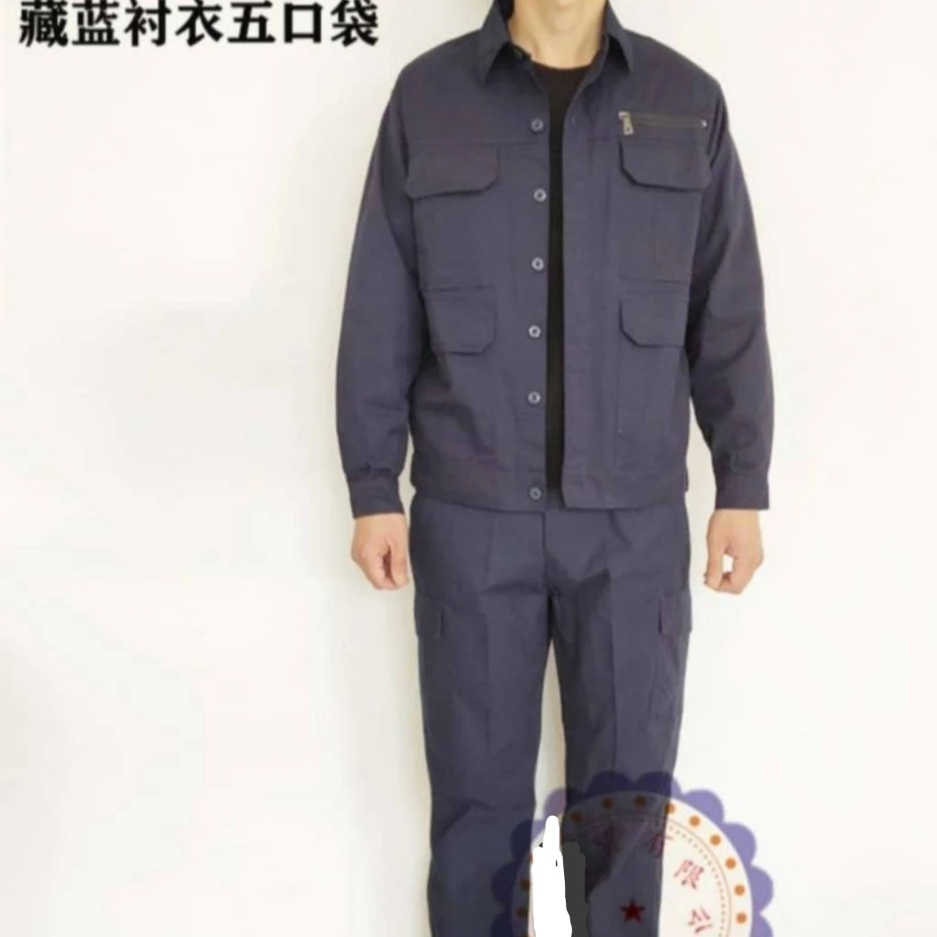 夏季薄款棉斜纹衬衣套装工装