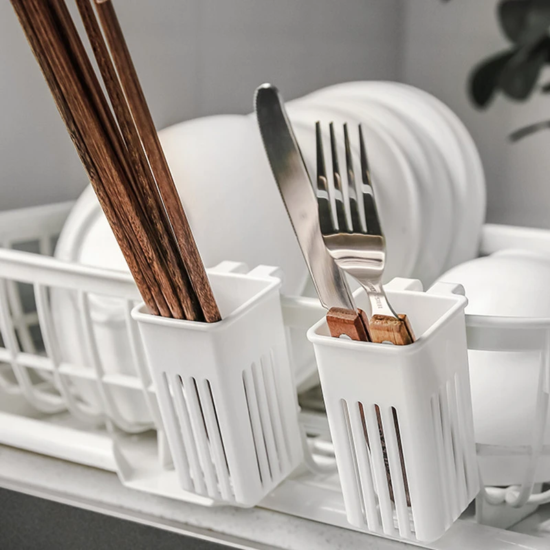 日本进口挂式筷子篓置物架家用小刀叉沥水架免打孔餐具筷笼收纳架
