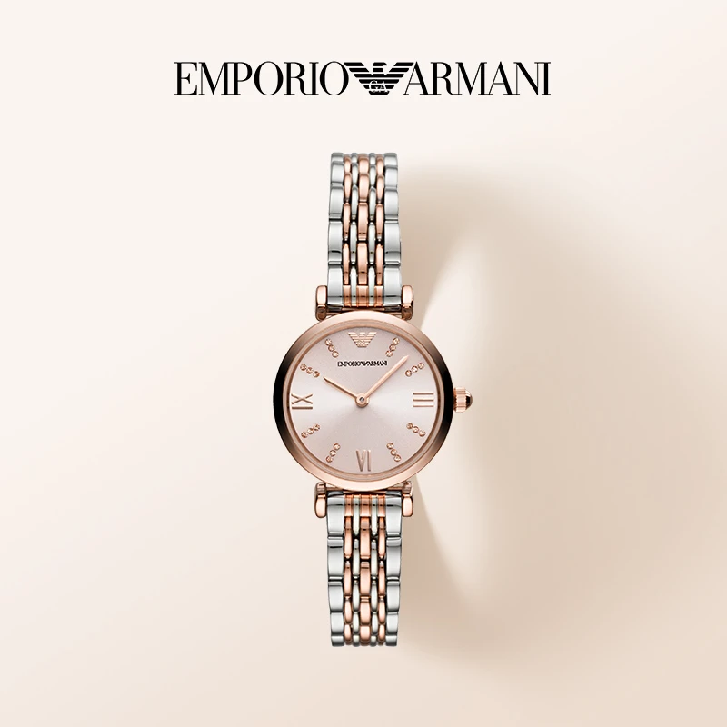 【七夕礼物】Emporio Armani阿玛尼满天星时尚玫瑰金手表女AR11223