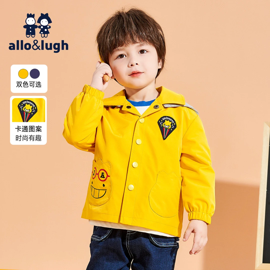 allolugh阿路和如童装春秋新款男女卡通外套休闲时髦洋气夹克韩版