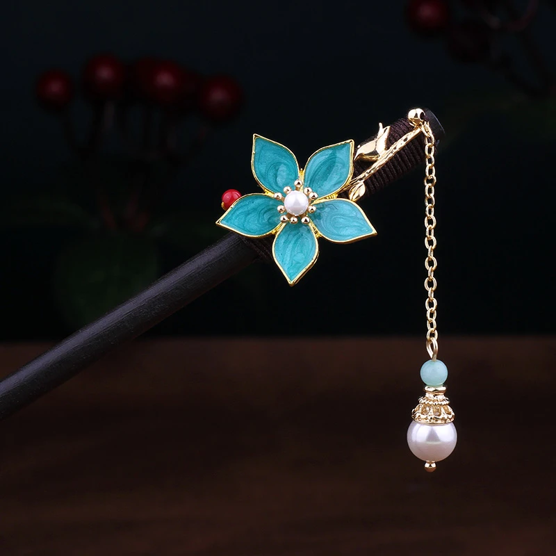 旗袍日常简约头饰盘发簪子古风中国风发饰品百搭复古超仙簪花发钗