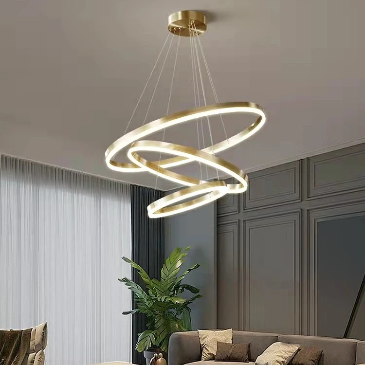 天猫精灵智能客厅吊灯小爱米家简约现代全铜环形餐厅卧室led灯具
