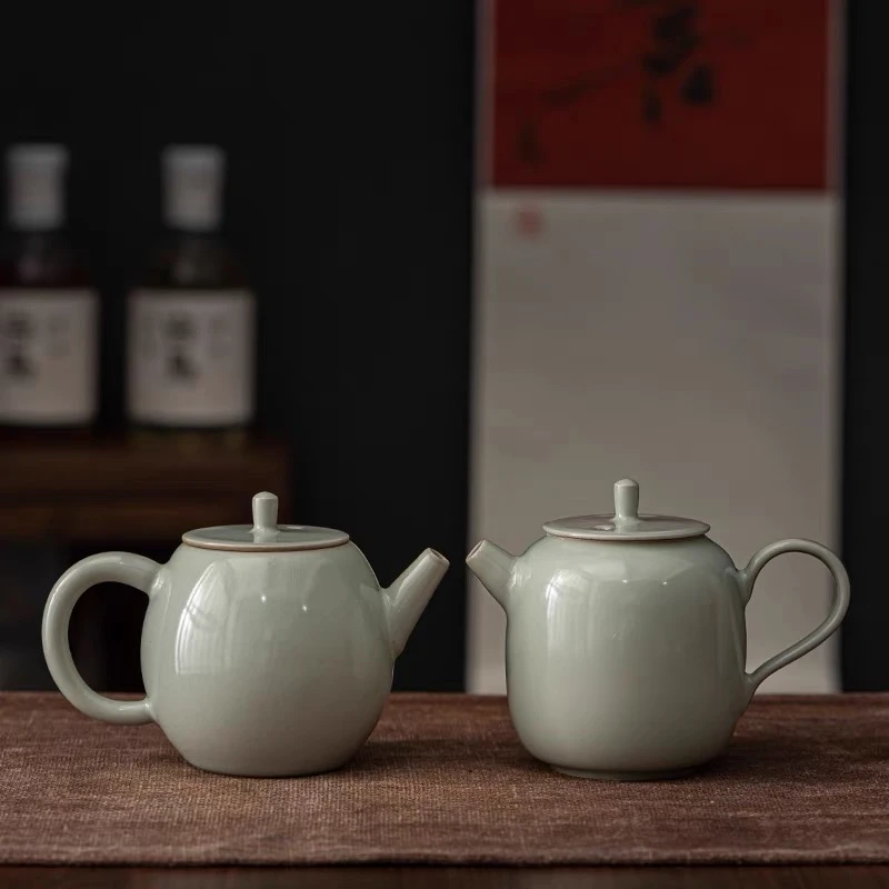 汝窑茶壶陶瓷茶具汝瓷功夫红茶岩茶泡茶壶单壶小容量冰裂富贵壶
