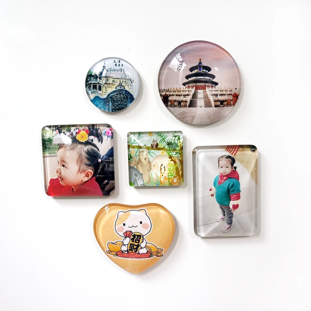 【桃乐西】磁性冰箱贴定做定制照片水晶玻璃贴旅游贴年会礼品订做
