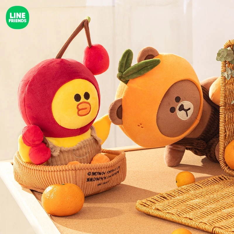 LINE FRIENDS水果系列 布朗熊25CM香型毛绒玩偶 卡通可爱萌趣公仔