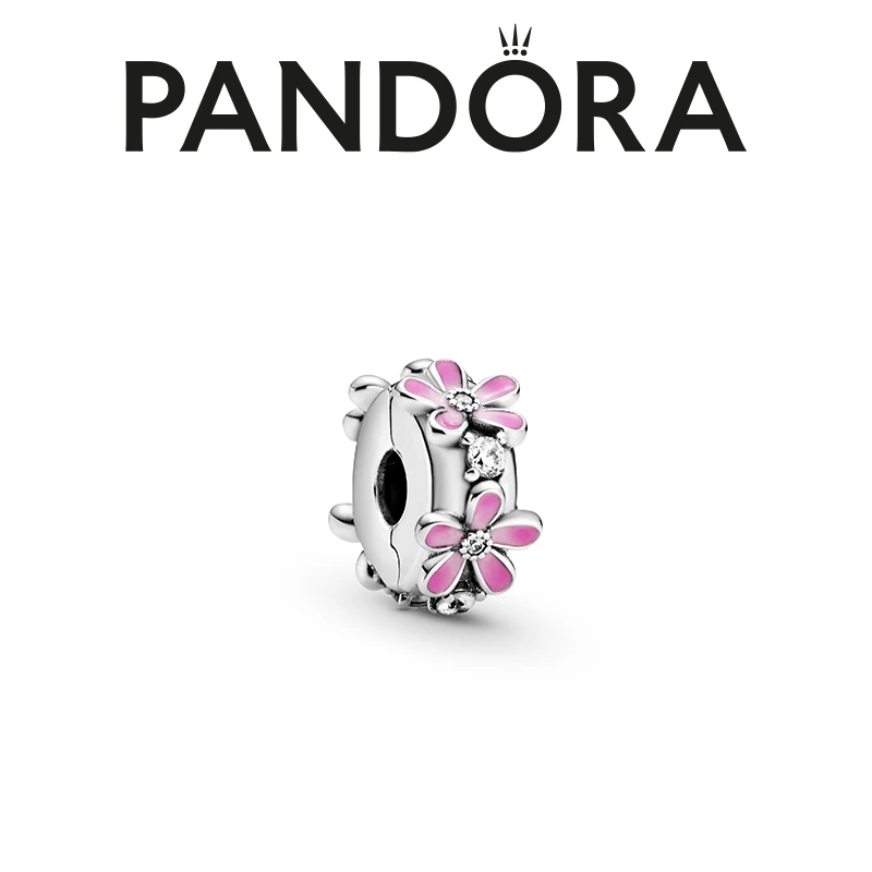 PANDORA/潘多拉 925银银制品 粉色气质雏菊固定夹串饰 798809C01