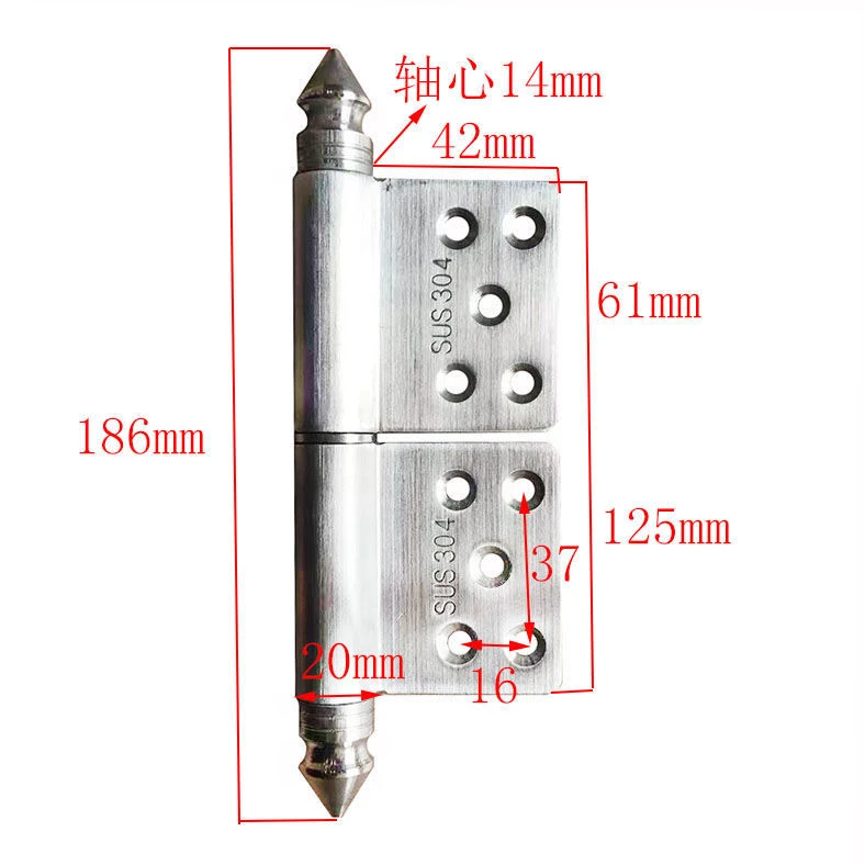 加厚5寸铝艺不锈钢庭院门旗铰脱卸旗形合页铰链16芯加厚焊接合页