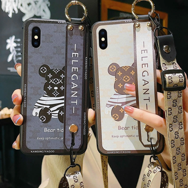 适用于苹果X手机壳防摔暴力熊苹果XS保护套iPhoneX/XS全包软挂绳