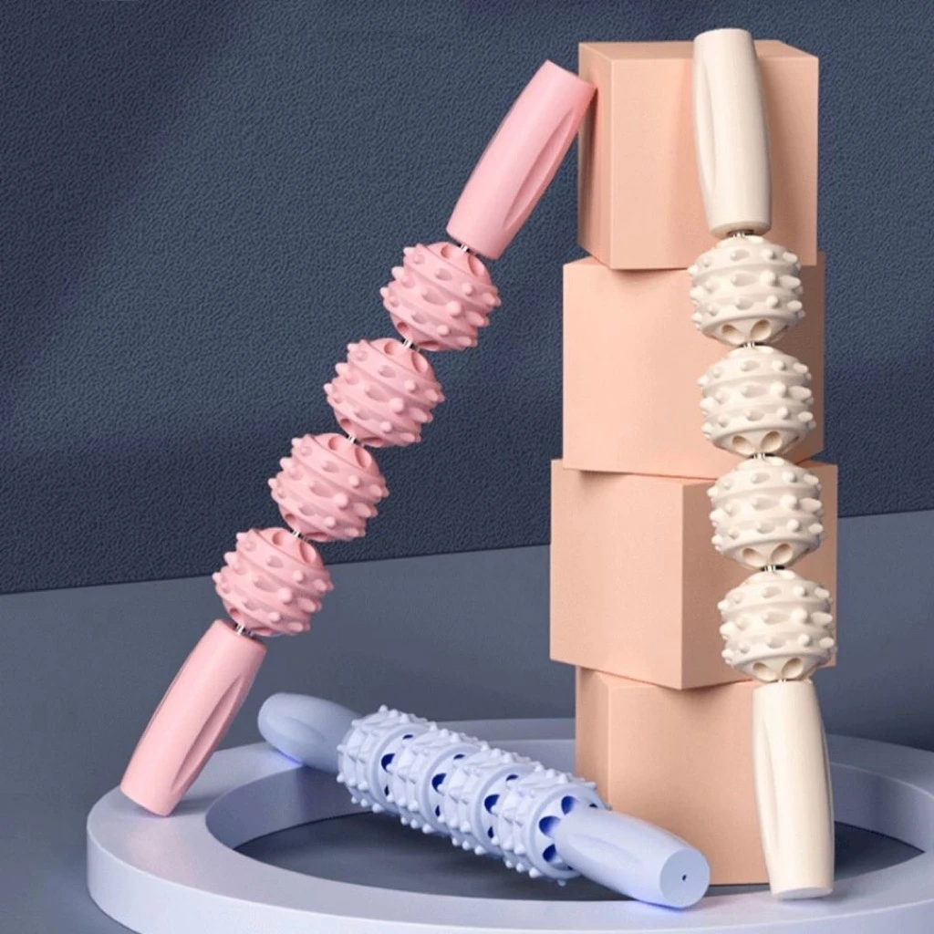 【橘子派】儿童成人撞色狼牙棒按摩棒小腿手臂瑜伽滚轴健身肌肉