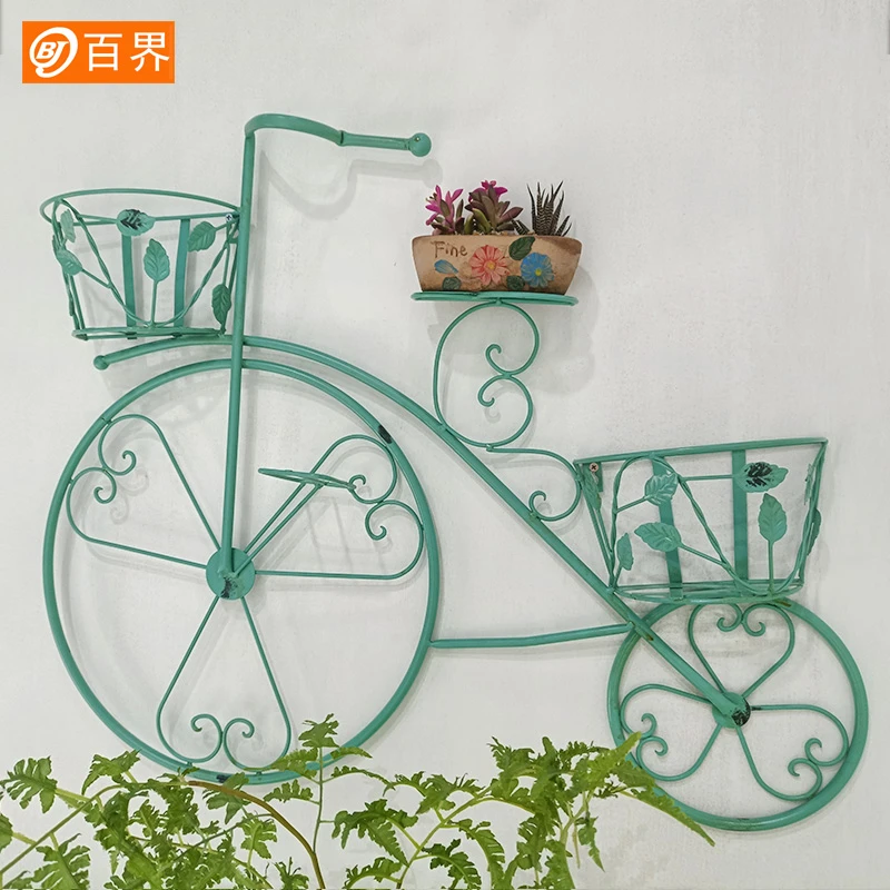 BJ/百界阳台壁挂室内花架多层悬挂花盆架子【壁挂自行车】BJ1116